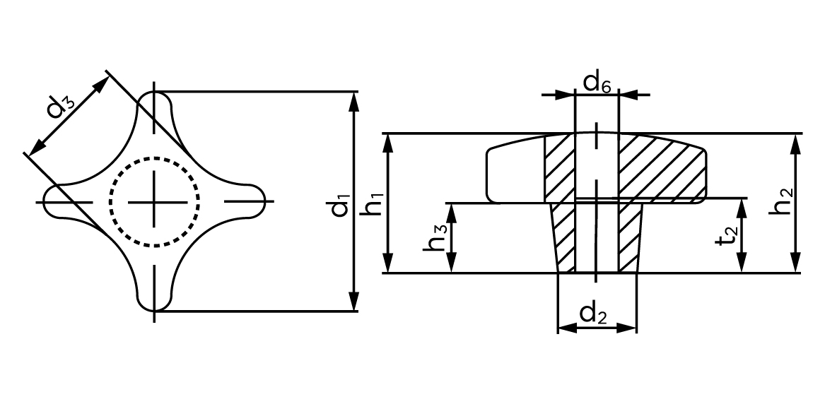Teknisk tegning af DIN 6335 D